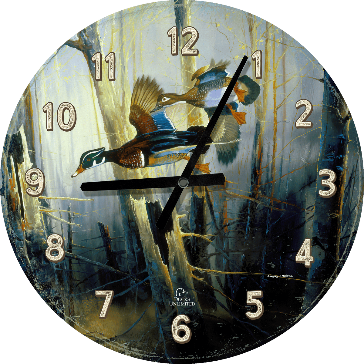 Aerobatics 21" Round Clock - Official Ducks Unlimited Art