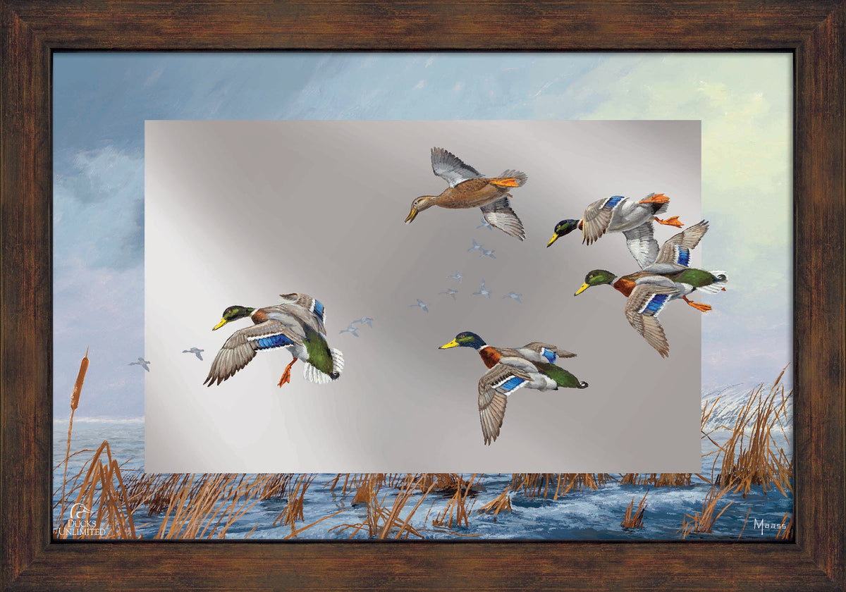 After a Passing Squall 16" x 24" Mirror Framed Barnwood - Official Ducks Unlimited Art