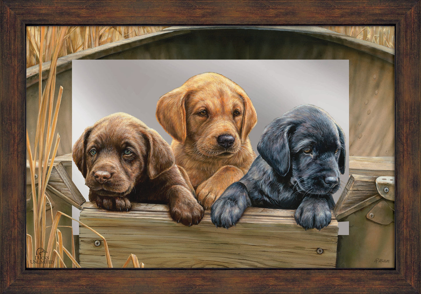 All Hands on Deck 16" x 24" Mirror Framed Barnwood - Official Ducks Unlimited Art