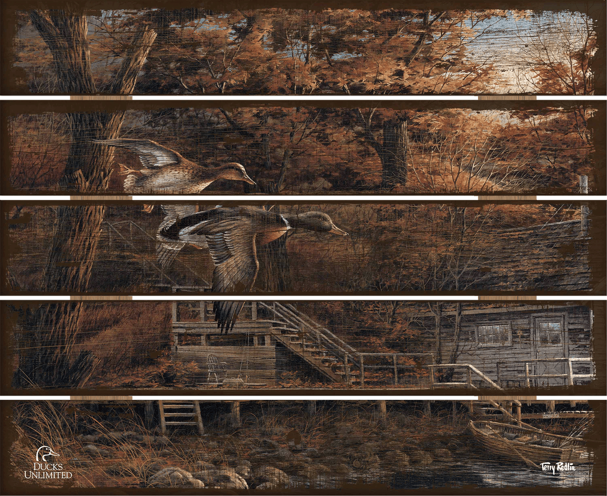 Autumn Shoreline 18" x 22" Pallet Wall Art - Official Ducks Unlimited Art