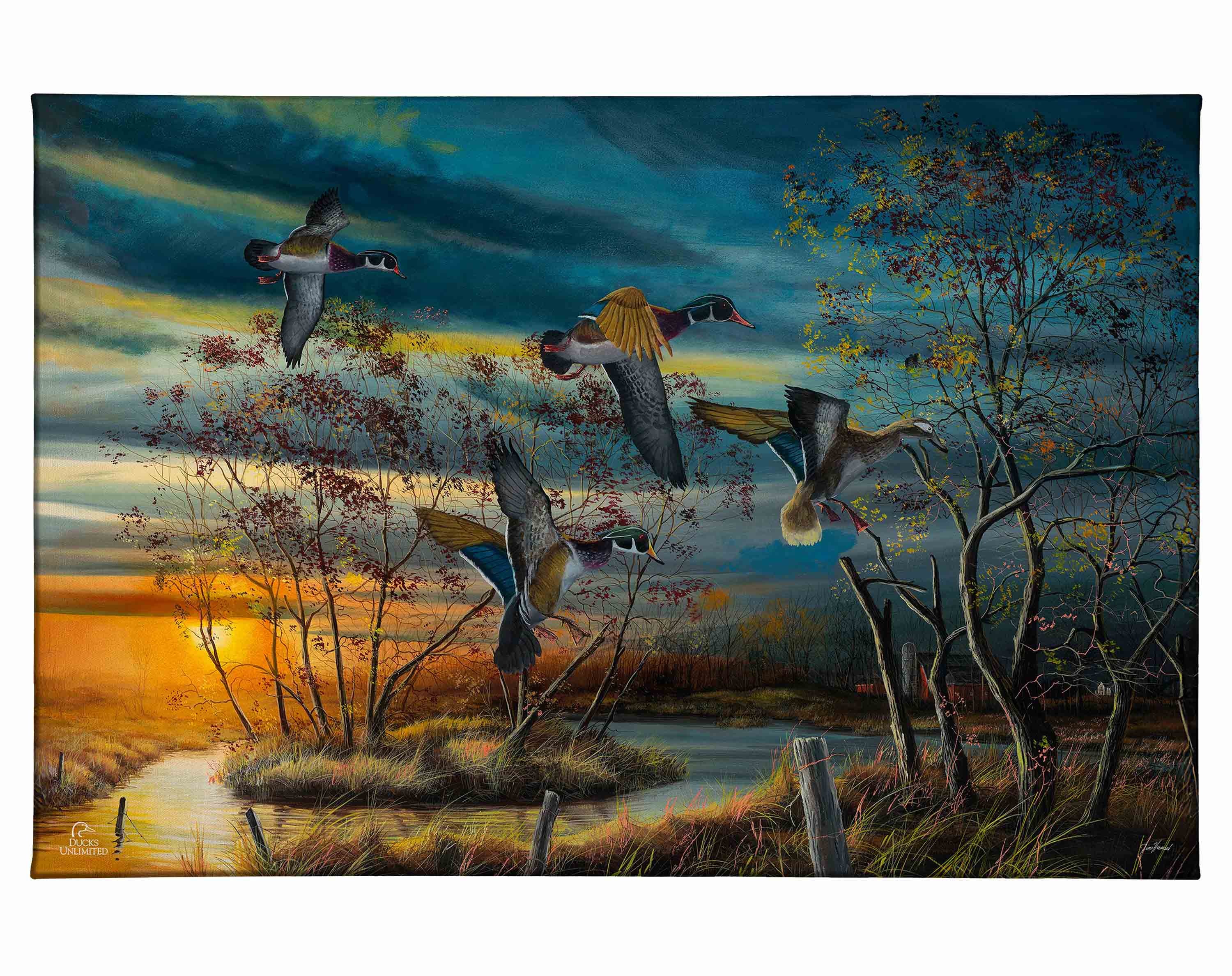 Ducks Unlimited ラグ ヴィンテージ タペストリー Autumn Splendor Gallery Wrapped Canvas - Official Ducks Unlimited
