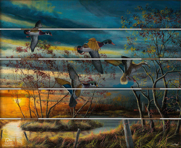 Autumn Splendor 18" x 22" Pallet Wall Art - Official Ducks Unlimited