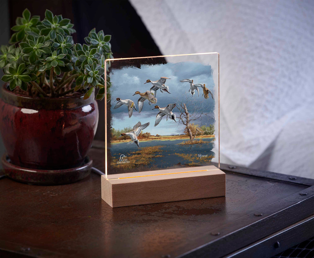 Autumn's Bounty 6.37" x 6" Acrylic Night Light - Official Ducks Unlimited Art