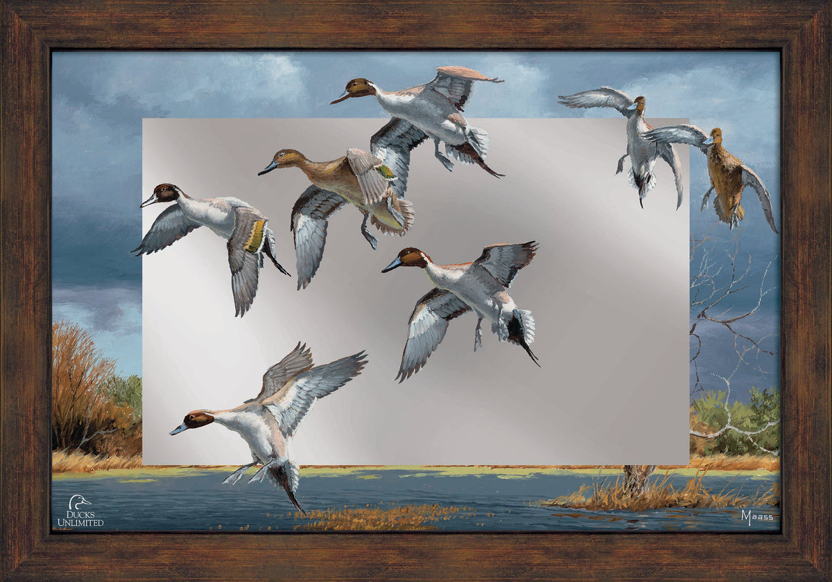 Autumn's Bounty 16" x 24" Mirror Framed Barnwood - Official Ducks Unlimited Art