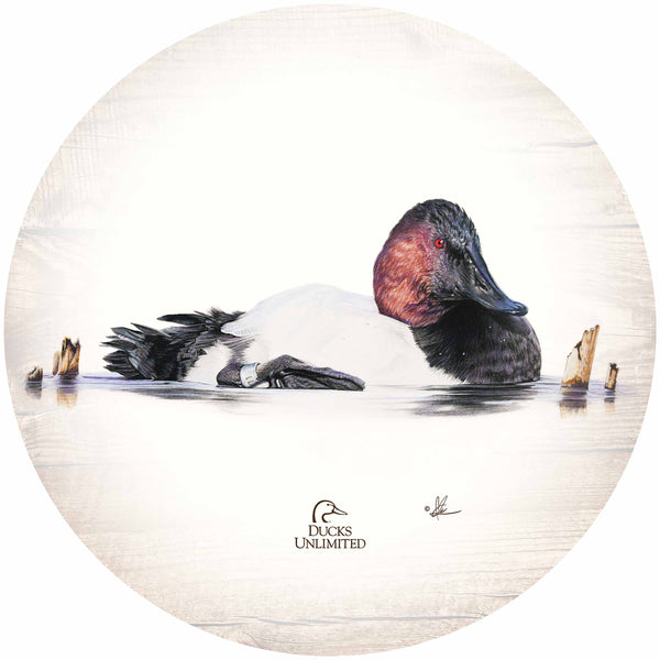 Banded 21" Round Wood Sign - Official Ducks Unlimited Art