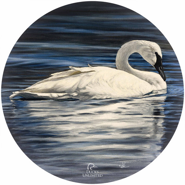 Beautiful 21" Round Wood Sign - Official Ducks Unlimited Art