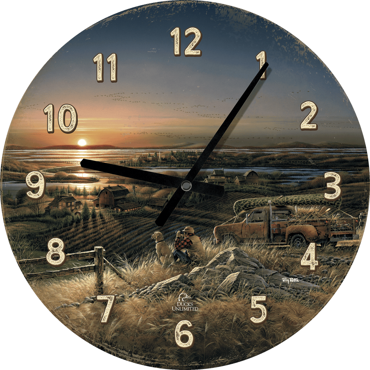 Best Friends 21" Round Clock - Official Ducks Unlimited Art