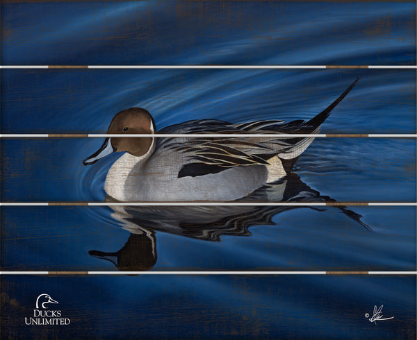 Calm Blue Water 18" x 22" Wood Sign - Official Ducks Unlimited Art