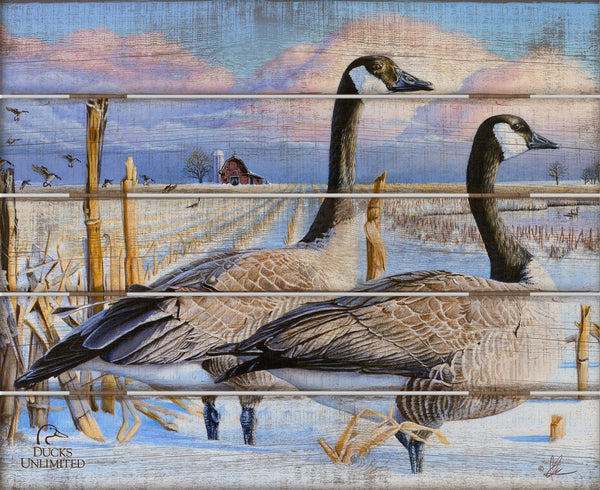 Canada Geese 18" x 22" Wood Pallet Sign - Official Ducks Unlimited Art