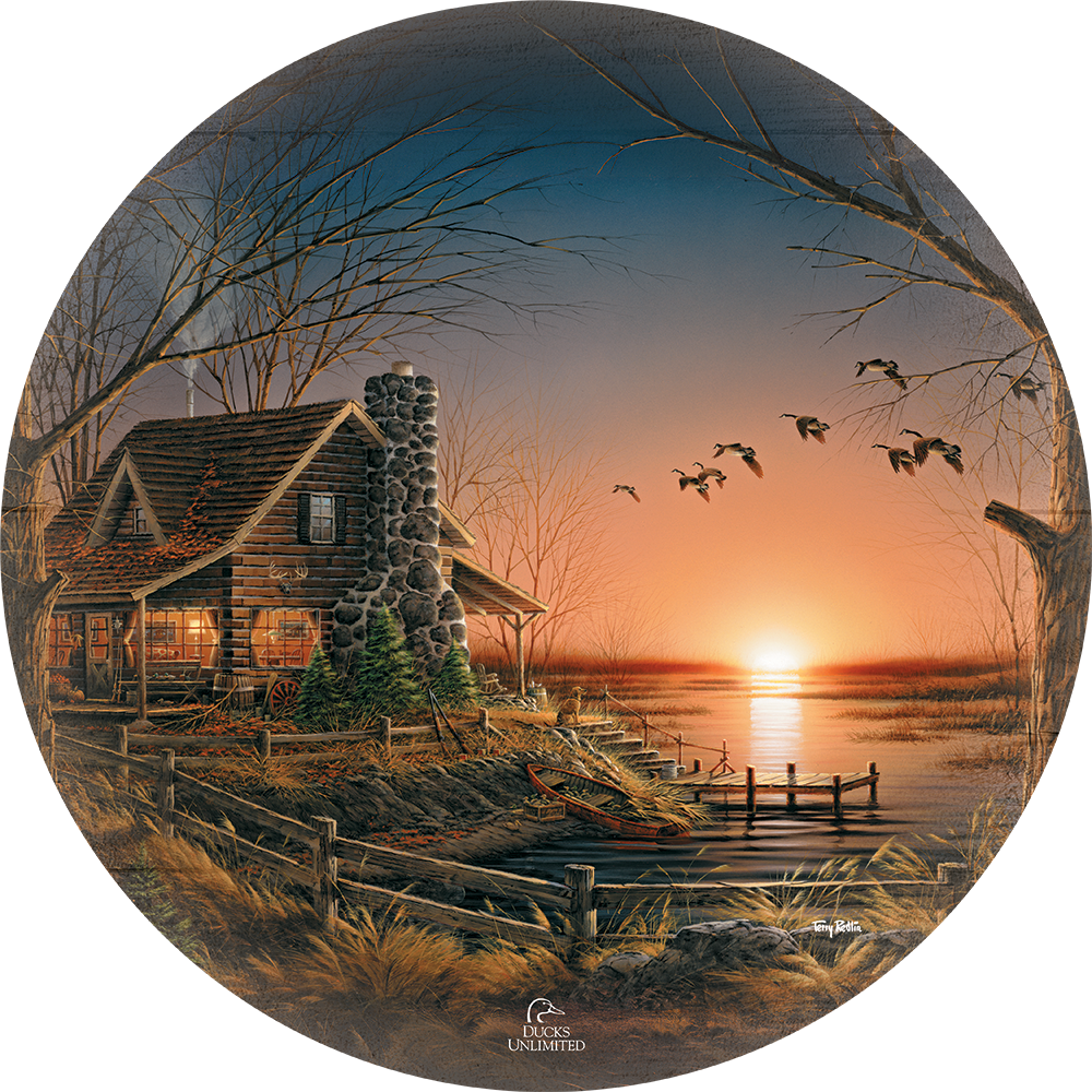 Comforts of Home 21" Round Wood Sign - Official Ducks Unlimited Art