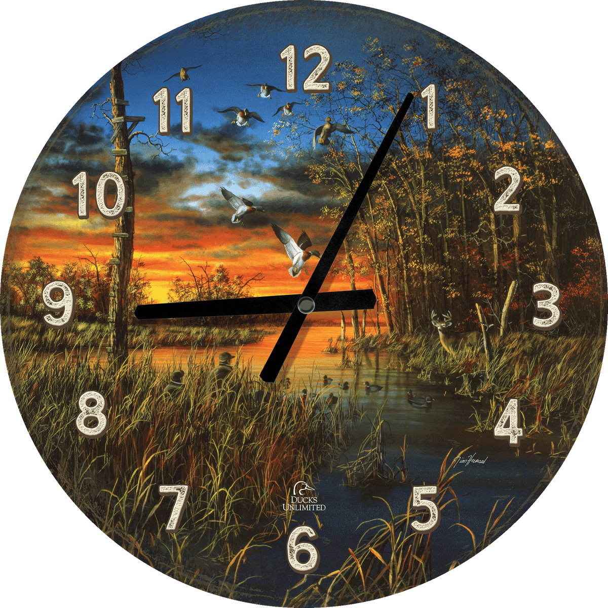 Day to Remember 21" Round Clock - Official Ducks Unlimited Art