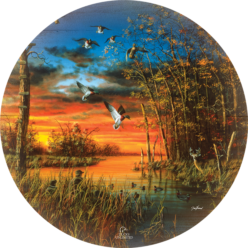 Day to Remember 21" Round Wood Sign - Official Ducks Unlimited Art