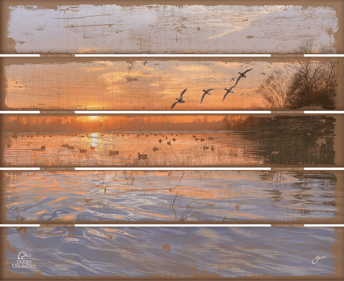 End of a Great Day 18" x 22" Pallet Wall Art - Official Ducks Unlimited Art