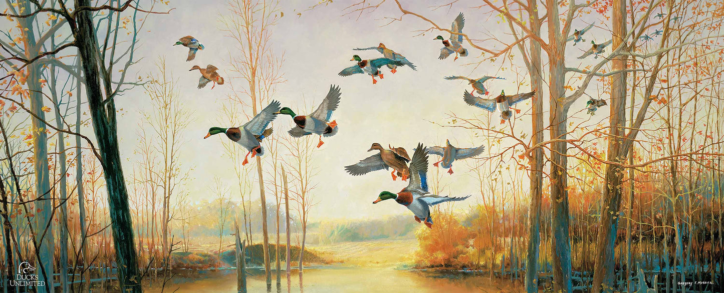 Graceful Descent 12" x 30" Wood Sign - Official Ducks Unlimited Art