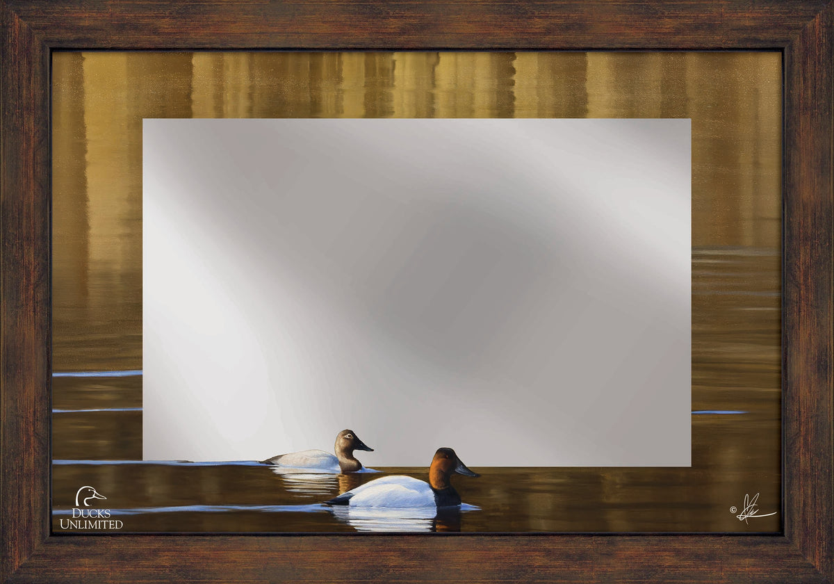 Kings March 16" x 24" Mirror Framed Barnwood - Official Ducks Unlimited Art