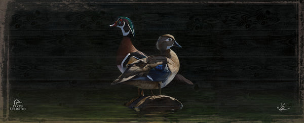 Low Water Rising 12" x 30" Wood Sign - Official Ducks Unlimited Art