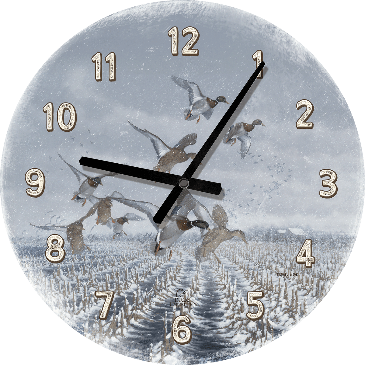Northern  Flight  21" Round Clock - Official Ducks Unlimited Art
