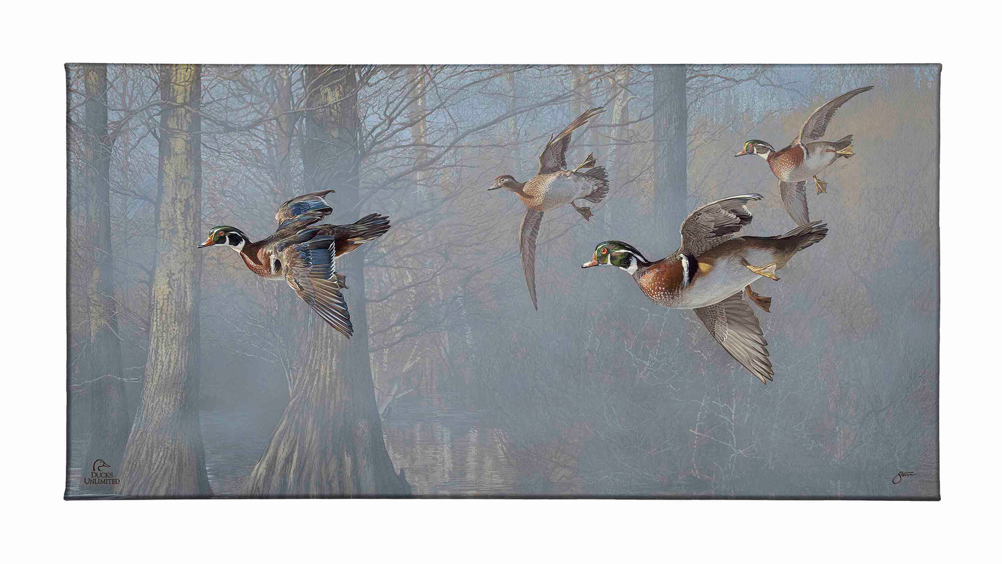 Out of the Mist - Wood Ducks Gallery Wrapped Canvas - Official Ducks Unlimited Art