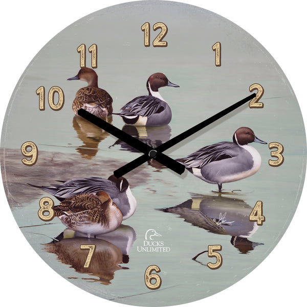 Overcast  21" Round Clock - Official Ducks Unlimited Art