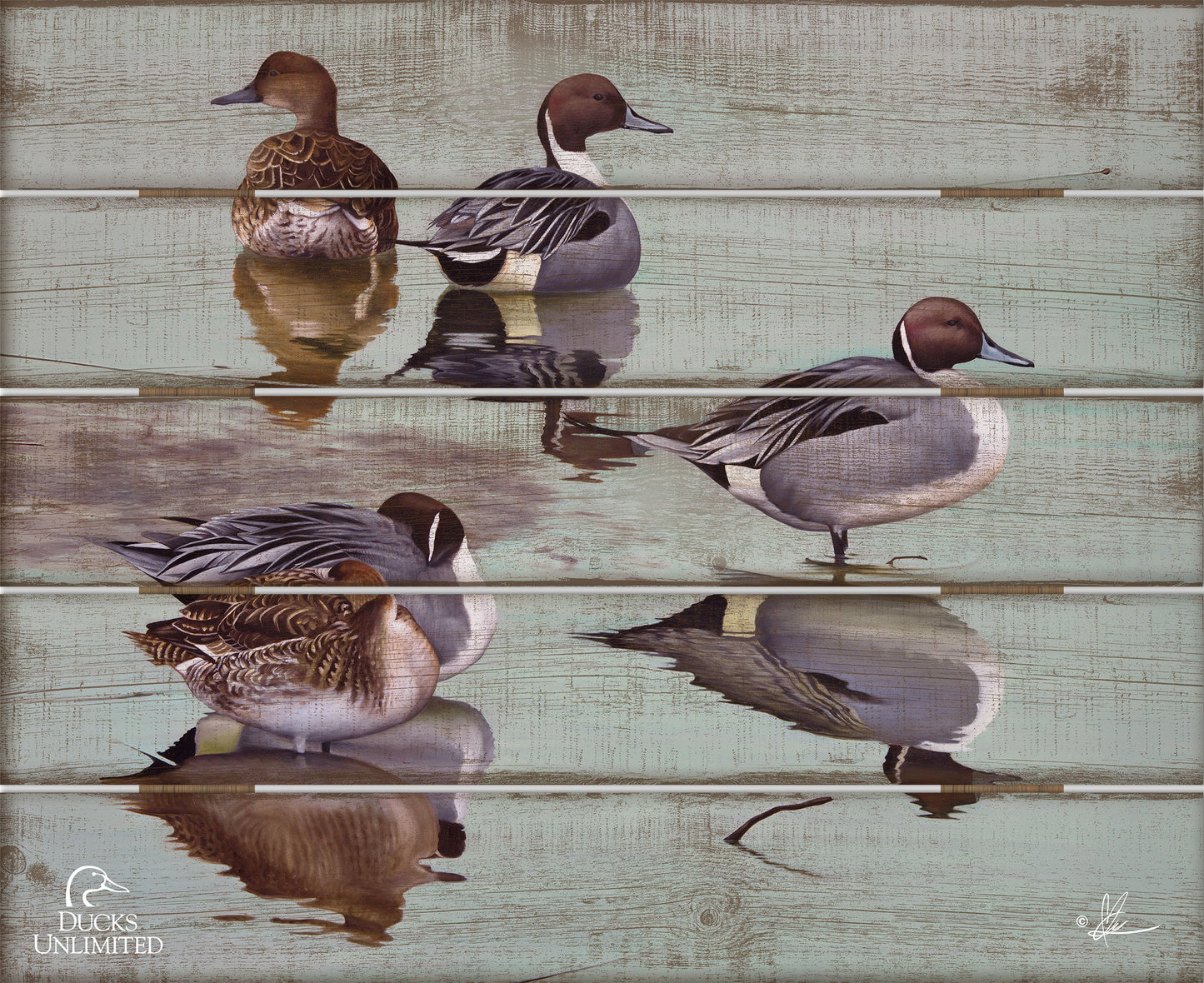 Overcast  18" x 22" Pallet Wall Art - Official Ducks Unlimited Art
