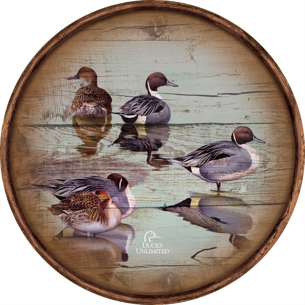 Overcast  21" Round Wood Sign - Official Ducks Unlimited Art