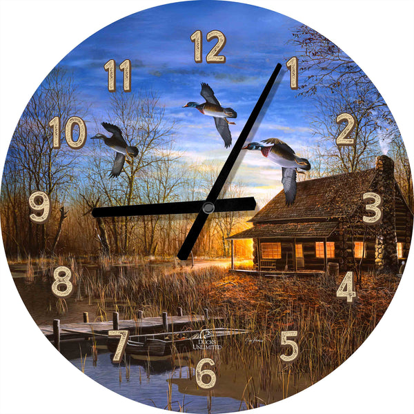 Passing Through 21" Round Clock - Official Ducks Unlimited