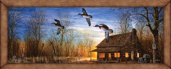 Passing Through 12" x 30" Wood Sign - Official Ducks Unlimited Art