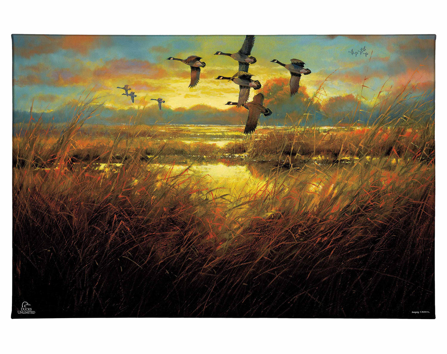 Perfect Ending Canada Geese Gallery Wrapped Canvas - Official Ducks Unlimited Art