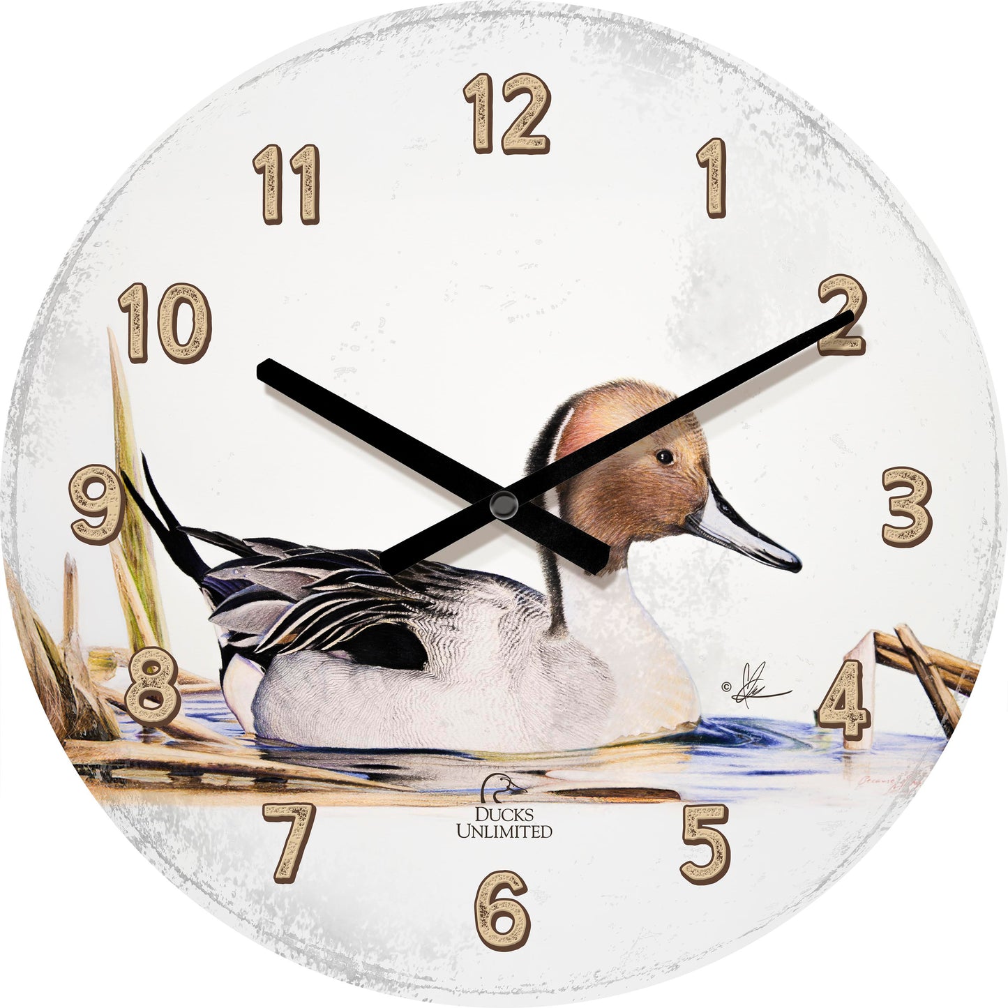 Pintail  21" Round Clock - Official Ducks Unlimited Art