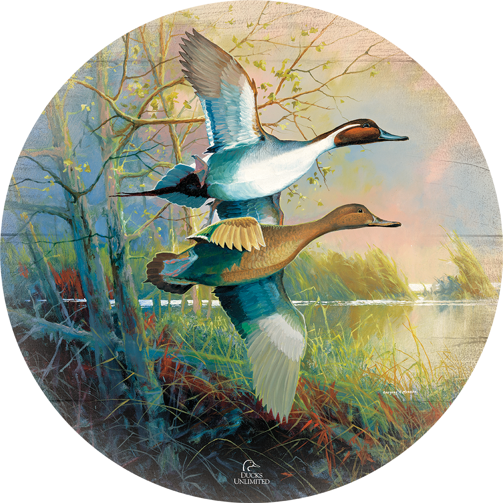 Pintails 21" Round Wood Sign - Official Ducks Unlimited Art