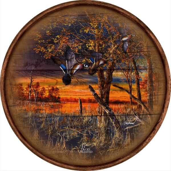 Return to the Refuge 21" Round Wood Sign - Official Ducks Unlimited Art