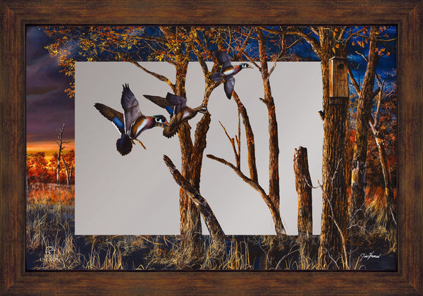 Return to the Refuge 16" x 24" Mirror Framed Barnwood - Official Ducks Unlimited Art