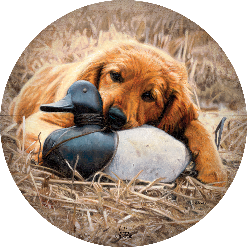 Shore Lunch 21" Round Wood Sign - Official Ducks Unlimited Art