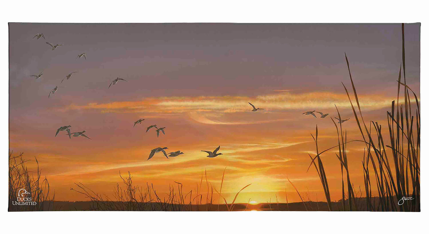 Sunset's Last Minutes Gallery Wrapped Canvas - Official Ducks Unlimited Art
