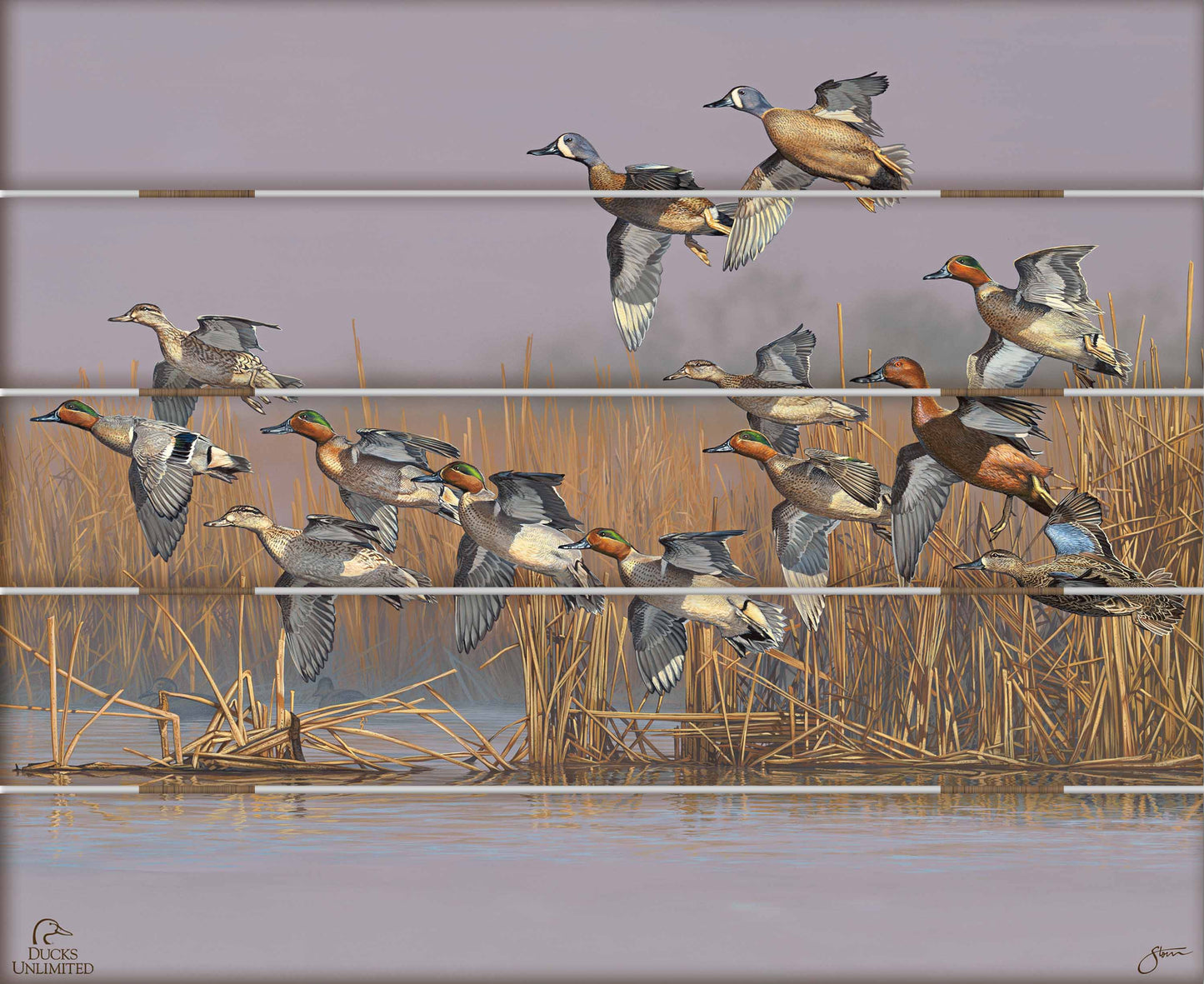 Teal Time  18" x 22" Pallet Wall Art - Official Ducks Unlimited Art