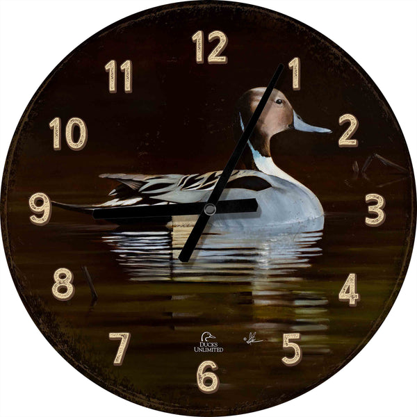 Thankful End to a Great Day 21" Round Clock - Official Ducks Unlimited