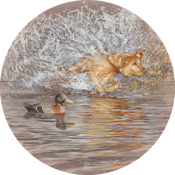 Time to Shine 21" Round Wood Sign - Official Ducks Unlimited Art