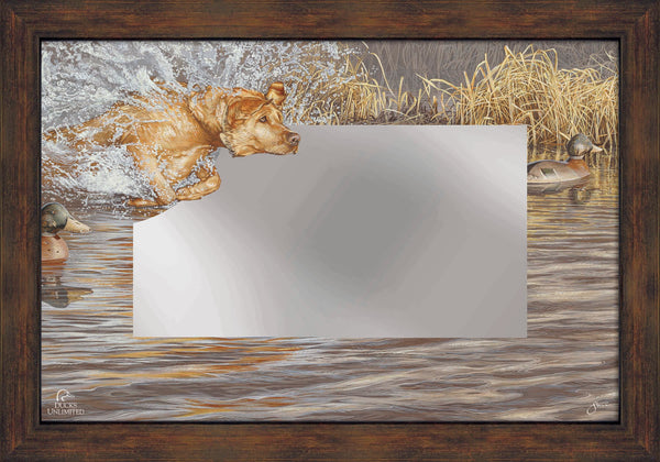 Time to Shine 16" x 24" Mirror Framed Barnwood - Official Ducks Unlimited Art