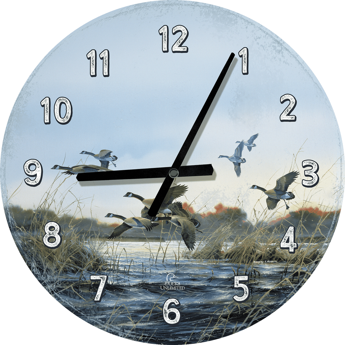 Wind Walkers - 21" Round Clock - Official Ducks Unlimited Art
