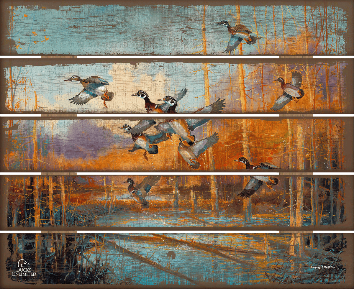 Wood Ducks - 21" x 22" Pallet Wall Art - Official Ducks Unlimited Art