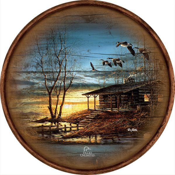 Evening Retreat  21" Round Wood Sign - Official Ducks Unlimited Art