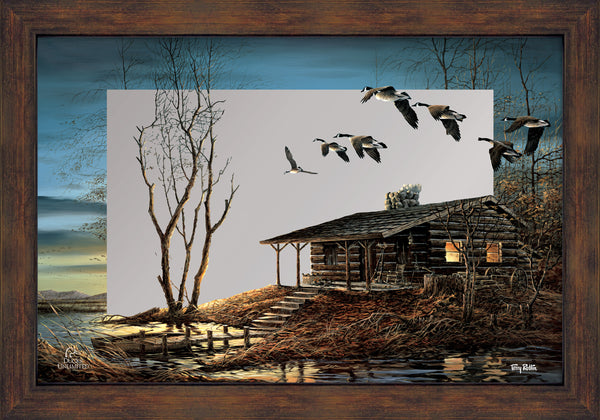 Evening Retreat  16" x 24" Mirror Framed Barnwood - Official Ducks Unlimited Art
