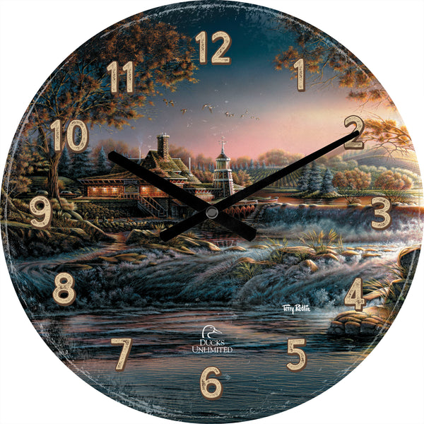 Guardian of Conservation  21" Round Clock - Official Ducks Unlimited Art