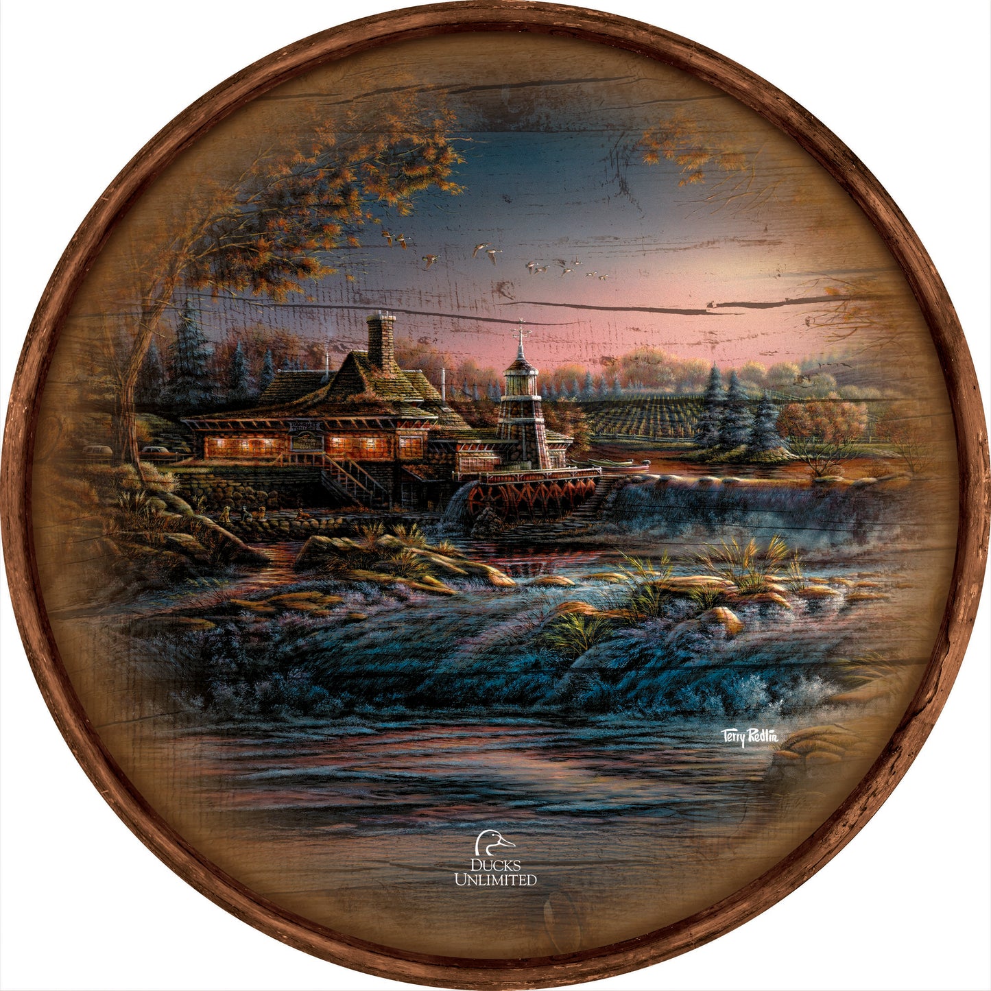 Guardian of Conservation  21" Round Wood Sign - Official Ducks Unlimited Art