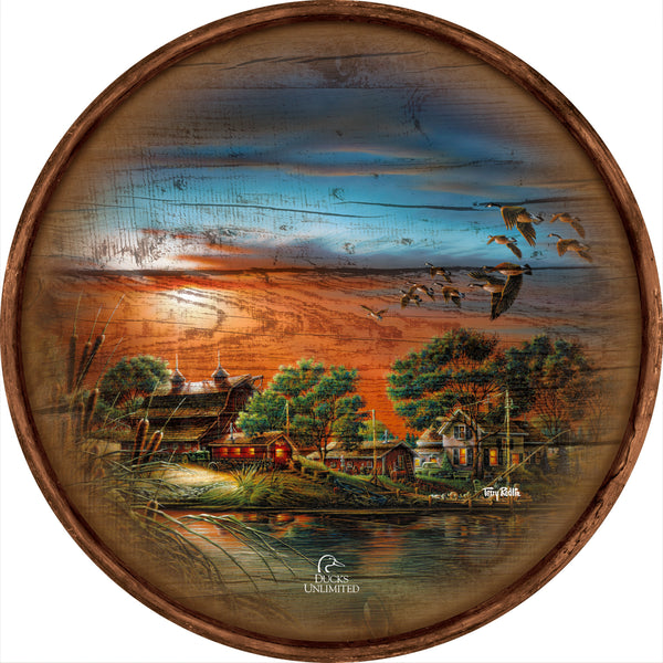 Lazy Afternoon 21" Round Wood Sign - Official Ducks Unlimited Art
