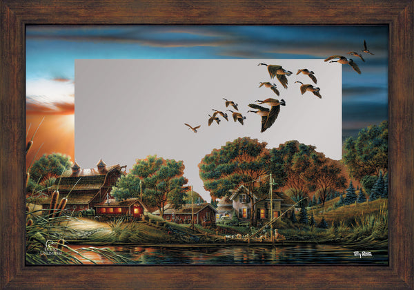 Lazy Afternoon 16" x 24" Mirror Framed Barnwood - Official Ducks Unlimited Art
