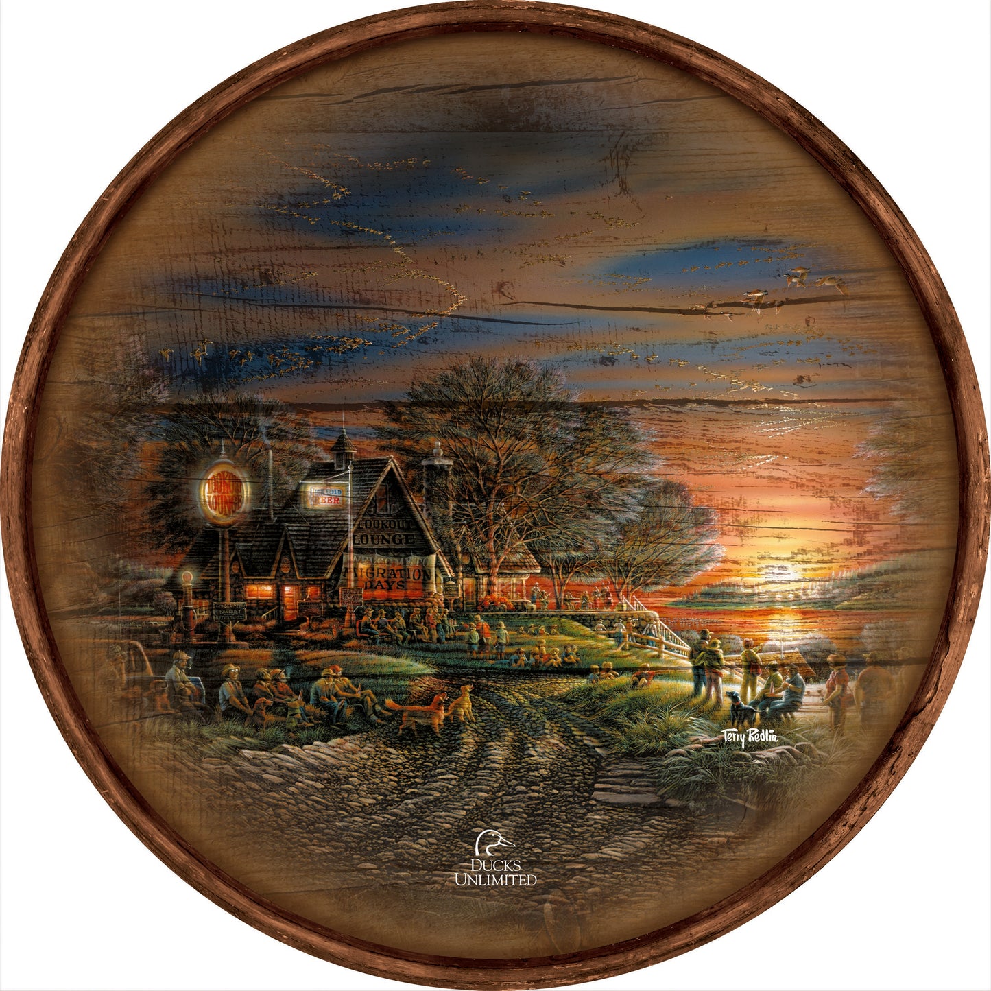 Migration Days 21" Round Wood Sign - Official Ducks Unlimited Art