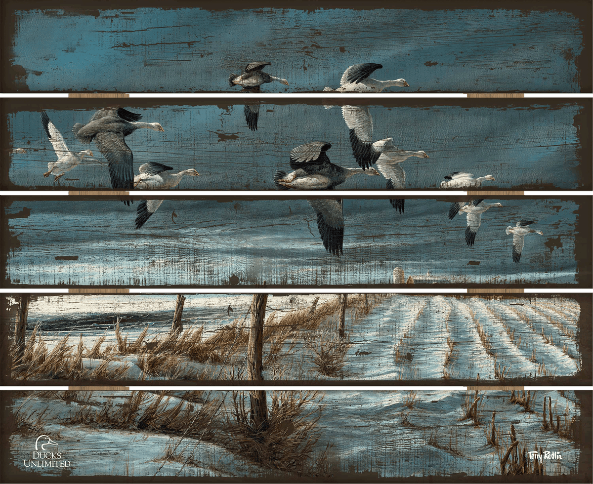 Winter Snows - 21" x 22" Pallet Wall Art - Official Ducks Unlimited Art