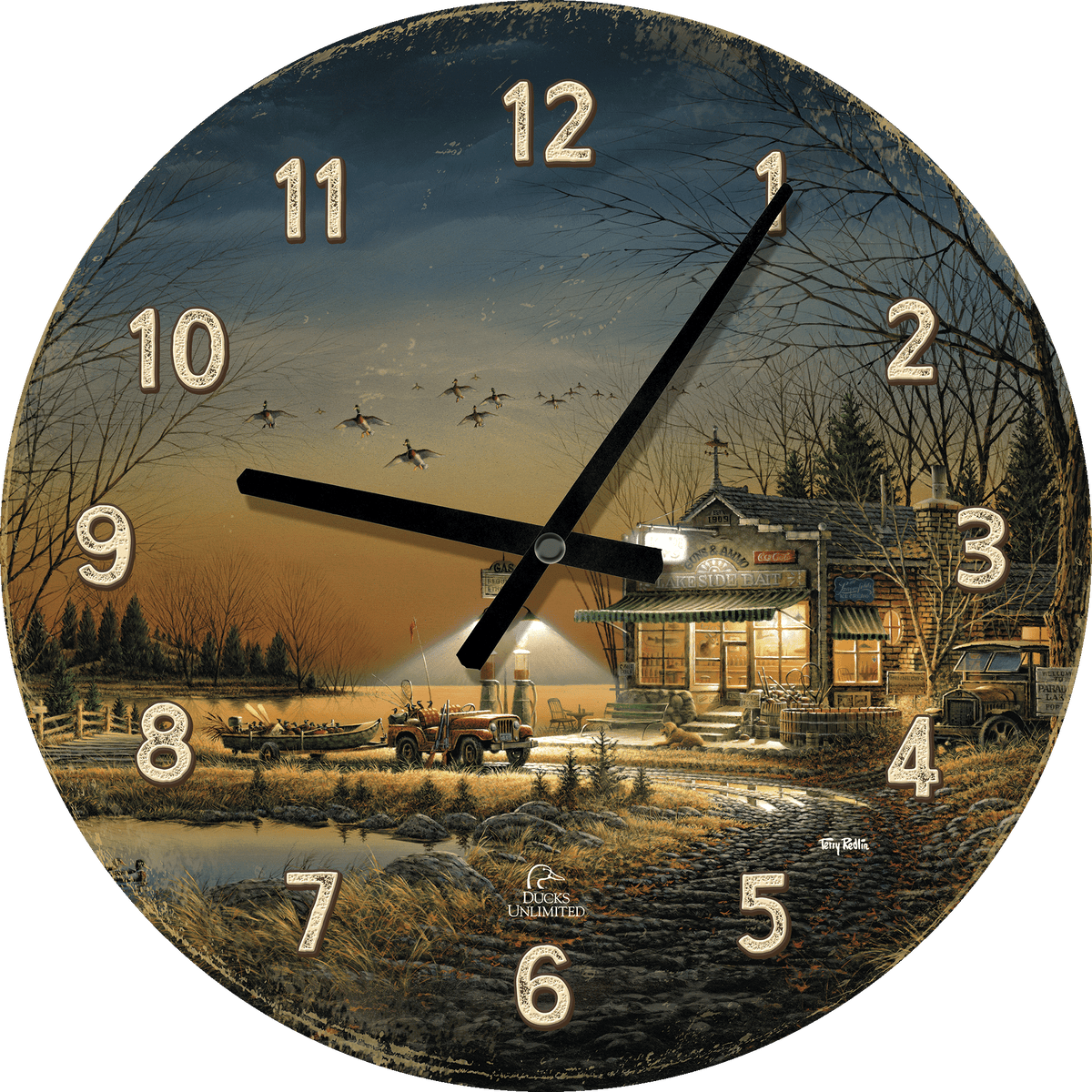 Welcome to Paradise - 21" Round Clock - Official Ducks Unlimited Art