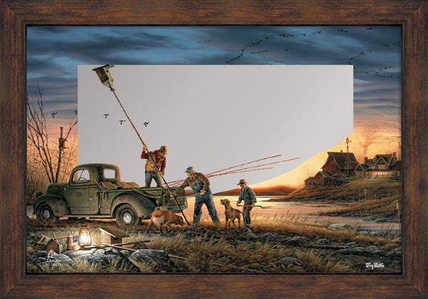 The Conservationists  16" x 24" Mirror Framed Barnwood - Official Ducks Unlimited Art